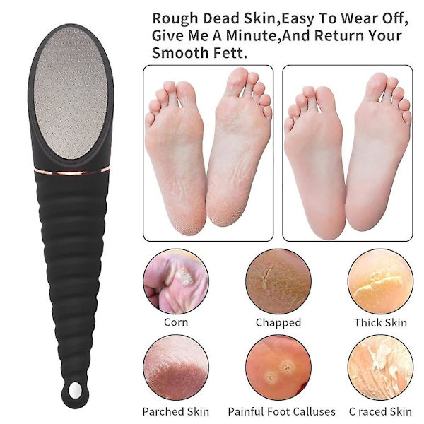 Død Hudfjerner til Fødder - Pedicure Fod Æg Fil Hård Hudfjerner og Fod Peeling black with black glass