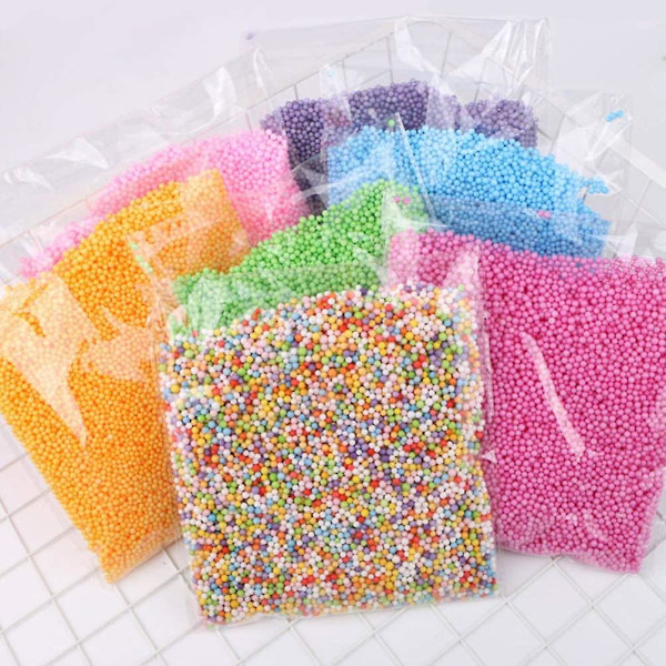 3 förpackningar skumkulor skumbollar mini styrofoam polystyrenkulor för barn diy hantverk konstprojekt juldekoration (blå)