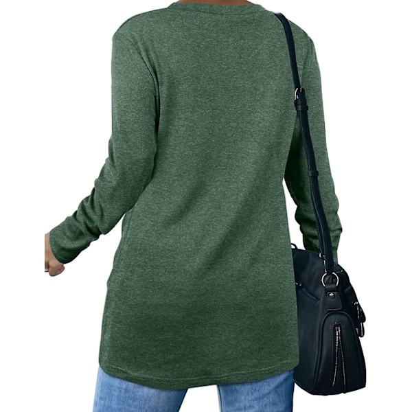 Dam långärmad topp dam lös passform sweatshirt tunika