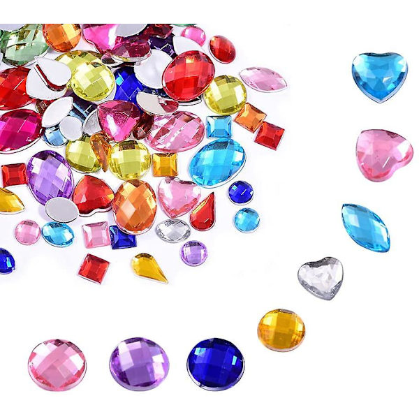 Ädelstenar Set 800 Stycken Rhinestones Akryl För Hantverk Färgglada Rhinestones In