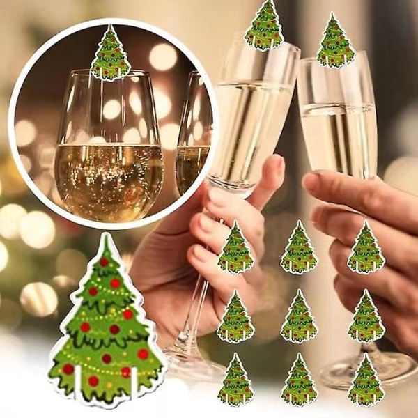 Jul Vinglas Kort Dekorationer För Bord  Jul Glas Dekorationer 10st 50st 100st Elder 10pcs