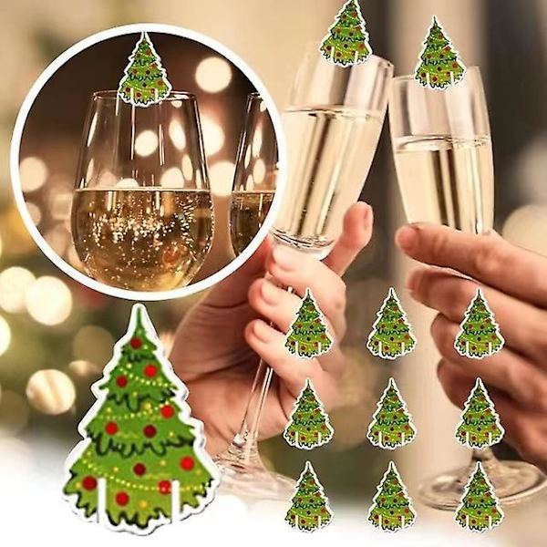 Jul Vinglas Kort Dekorationer För Bord  Jul Glas Dekorationer 10st 50st 100st Elk 100pcs