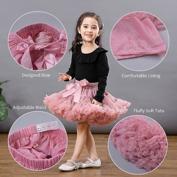 Lush small baby girls tutu kjol för barn barn pösiga tyll kjolar för tjej nyfödd fest prinsessa tjej kläder 1-15 år Peach 12m