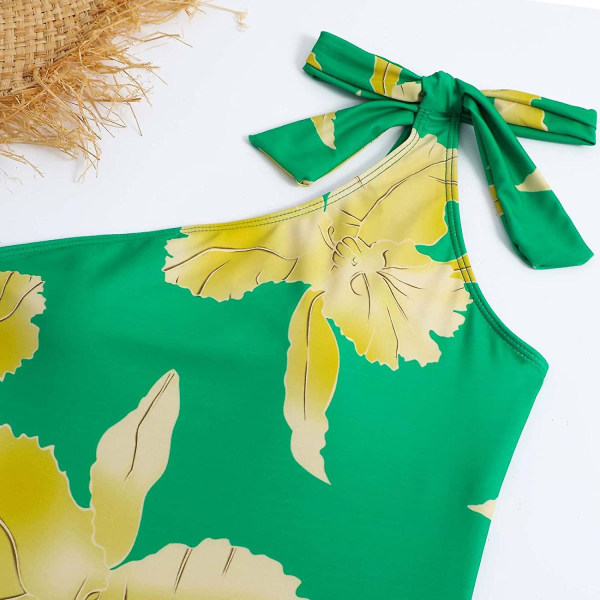 Eldel Badedrakt for Kvinner, Hel Badedrakt, Tettsittende Retro Trykk S 09 Green