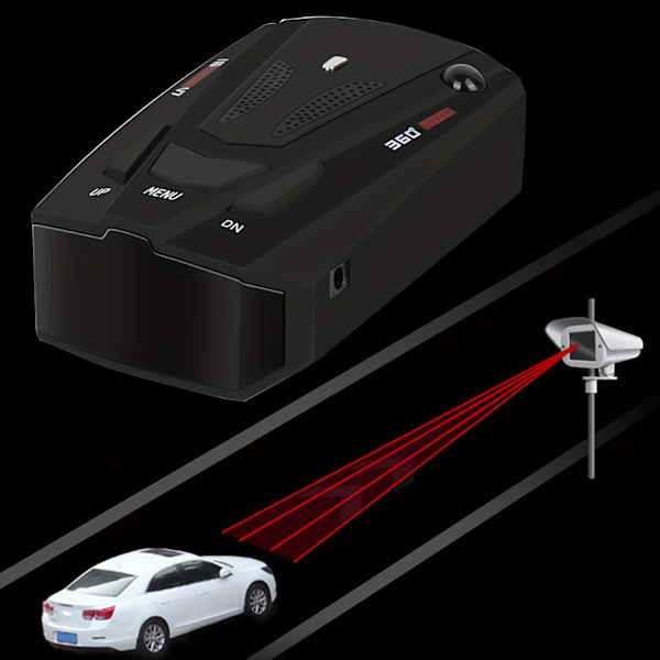 Laser Radar Detektor Til Biler, Stemmeadvarsel Og Bilhastighedsalarmsystem, By/Motorvejs-tilstand 360 Graders Detektion Radar Detektorer Med LED-Display