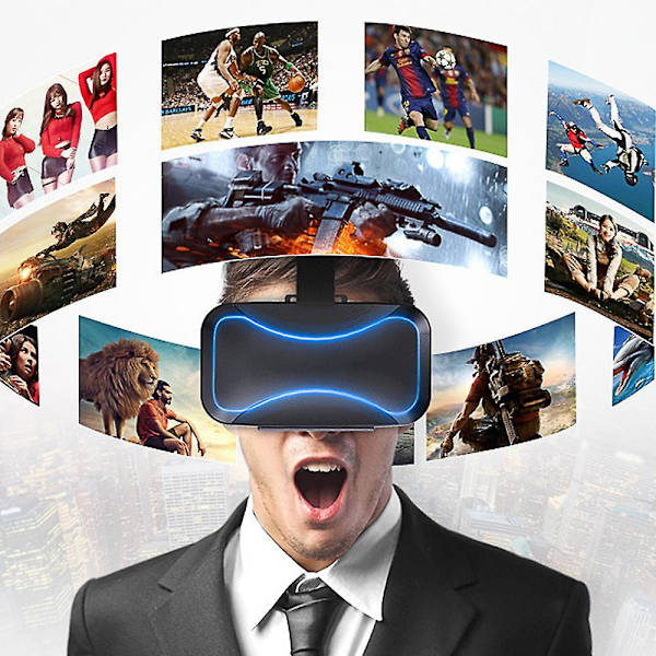 VR-headset kompatibel med - Universal Virtual Reality-glasögon - Spela dina bästa mobilspel 360-filmer med mjuka och bekväma nya 3D VR-glasögon | Bl White android line