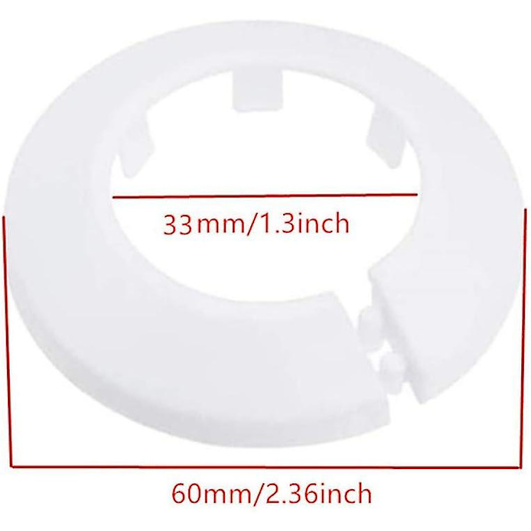 4 kpl Seinälaipan ulkohalkaisija Laippa Helppo asennus Muovinen patterin peitelevy Vesiputken viemärilinjan suojus Kaulus Seinäputken suojus Koristelu Pi White 32mm