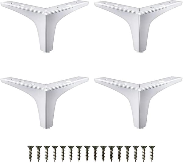 Metallmöbelben 4-pack, mattsvarta sofaben 6 tum, modern stil