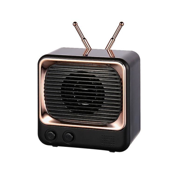 Bluetooth-høyttaler ny retro-tv liten høyttaler gaveprodusent søt mini bærbar hd lydkvalitet Black