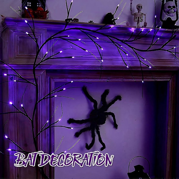 6ft 54LED Halloween Pilträdgren Ljus IP44 Vattentät LED-Vingränna med Timer 8 Lägen Batteridriven DIY Vingränna Ljusremsa Dekorationer Gren