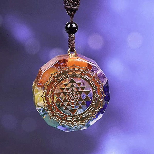 Lucky Orgonite Halsband för män Kvinnor 7 Chakra Healing Kristallhänge Andlig Yoga Smycken Present B