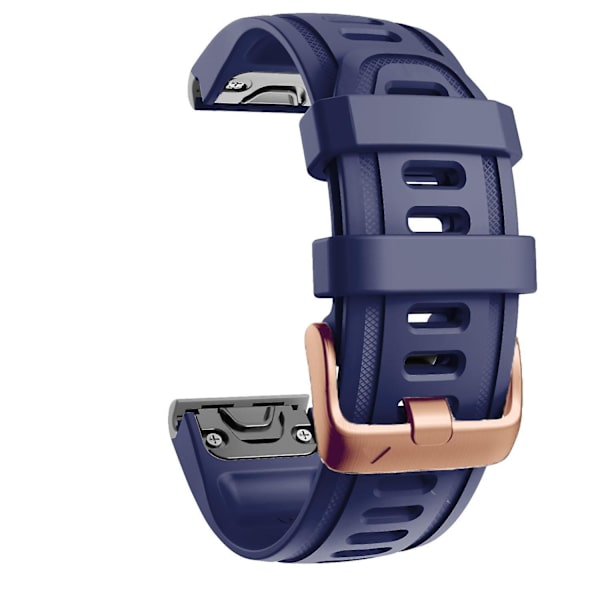 20mm Silikonersättningsarmband för Garmin Fenix 7S/6S Pro/5S Plus/Instinct 2S, Roséguldspänne Dark Blue