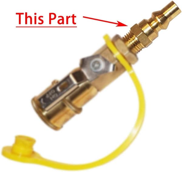 Propangas RV Quick-Connect Fitting - til brug med lavtryks propansystemer, nem installation 1/4\" NPT x Full Flow hanstik til grill/bil