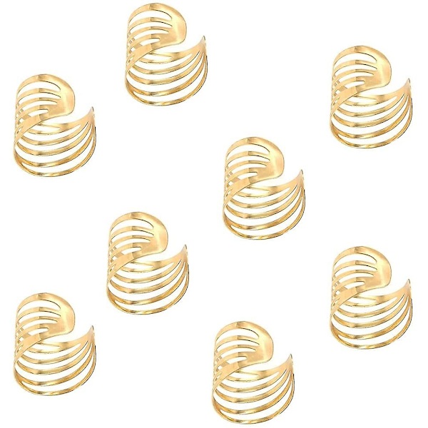 8 st servettringar, metallservettringar, servettringar, öppet mönster