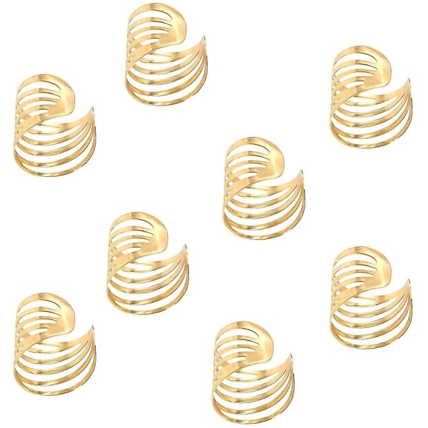 8 Stykker Serviett Dekor Ring, Metall Serviettringer, Serviettring, Ajourmønster