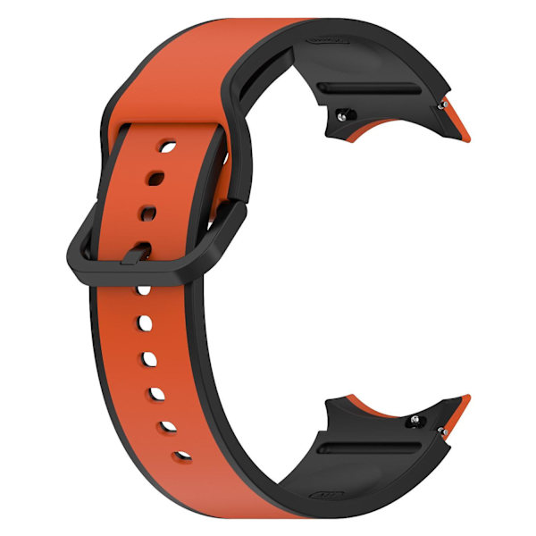 20 mm urheiluranneke Galaxy Watch4/5/6 40 mm 44 mm / Watch6 Classic 43 mm 47 mm / Watch 5 Pro 45 mm -kelloille Orange Black