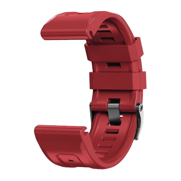 För Garmin Tactix 7 Pro/Fenix ​​7X/Fenix ​​6X Pro Silikon watch 26 mm armband med svart spänne Red