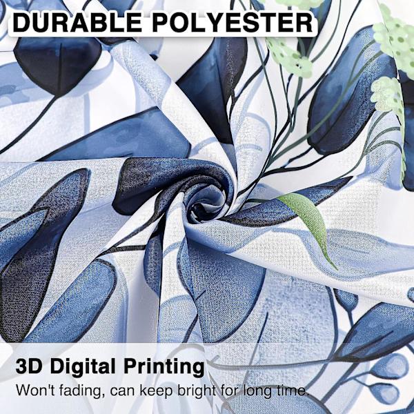 Bruseforhæng, Badeværelsesforhæng med 12 Kroge, Vandtæt Polyester Blue Eucalyptus