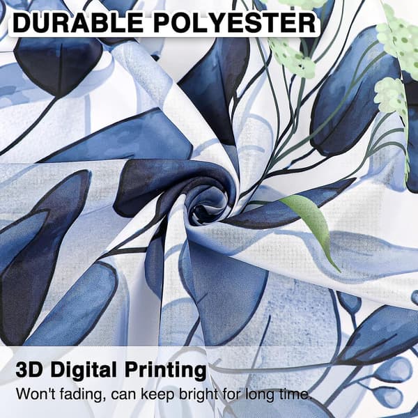 Duschdraperier, badrum duschdraperi med 12 krokar, vattentätt polyester Blue Eucalyptus