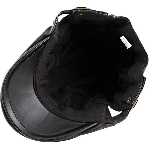 Lierihattu miehille. PU-nahkainen Newsboy Lakki Cabbie Ivy Gatsby Baretti Hattu Autoiluun Black
