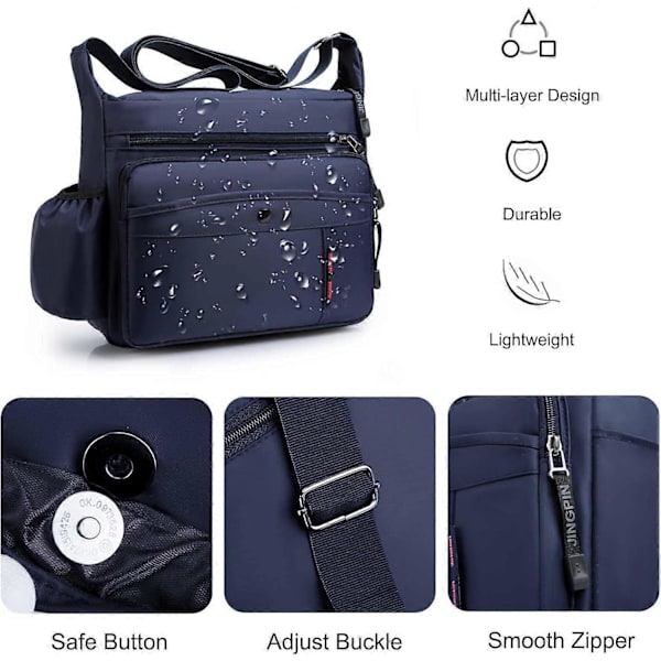 Ultralätt Axelväska Messenger Bag Axelväska Män Kvinnor Axelväskor för 10,5 tums surfplatta Axelväska Messenger Bag Arbetsväska Universitet Skola