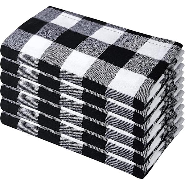 20 X 20 Buffalo Plaid Servietter Sæt med 6, Bomulds Buffalo Check Servietter
