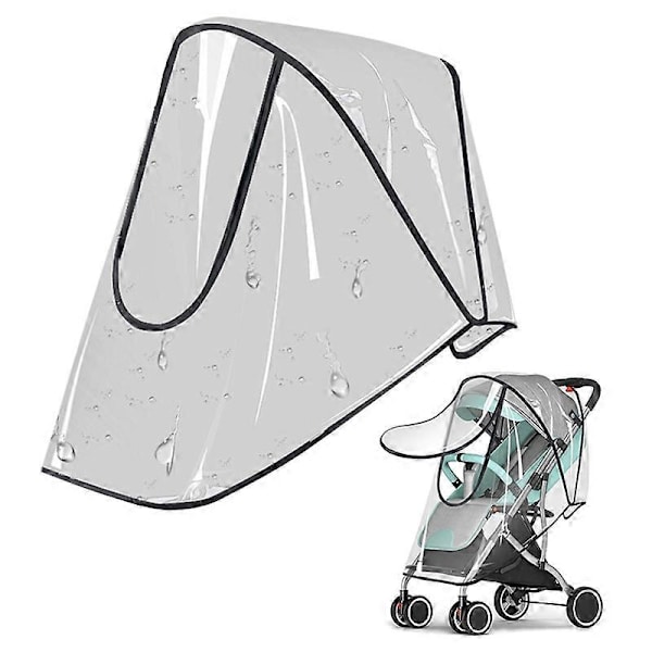 Universal Vagn Regnöverdrag Babybil Väder Vind Solskydd Transparent Andningsbar Vagn Paraply Babyvagnstillbehör Zipper EVA raincover
