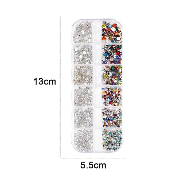 Nagelkonst Rhinestones runda kristaller glas flatback för DIY smyckestillverkning Style 8