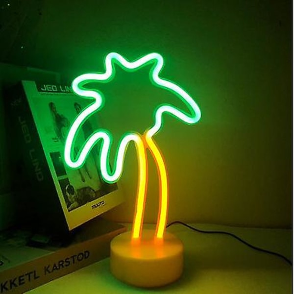 Lumoonosity Palm Tree Lights Neon Signs - Coconut Tree Neon Light För Sovrum, Skrivbord, Bordsdekoration - Batteri/usb-driven Led Palm Tree Light - Pal