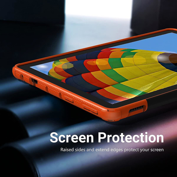 För FIRE Hd 10 Tablet Case 2021, Heavy Dual Dual Layer Stötsäker Slagtålighet Kickstand Case Kompatibel med Fire Hd 10 Case & 10 Orange