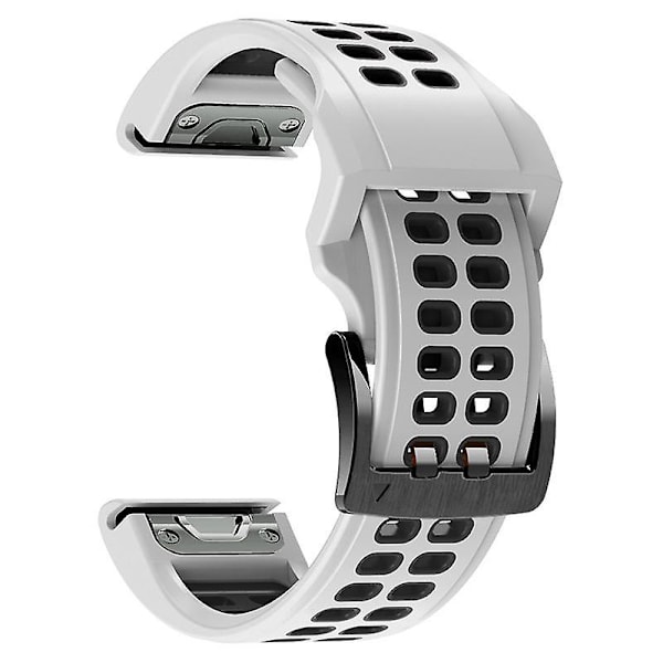 Dual Farve Urrem Til Garmin Fenix 7X/6X/5X Blød Silikone Urrem, Rustfrit Stål Spænde