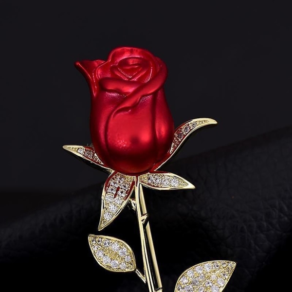 Rose Broscher För Kvinnor Män Guldpläterad Emalj Blommor Lapel Pins Bröllopshalsduk Festklänning Brudsmycken