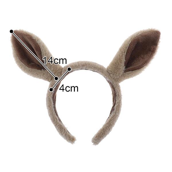 Myk Bunny Hest Esel Ører, One Size, Halloween Jul Dyrehodeplagg Kamel -brun Camel -brown