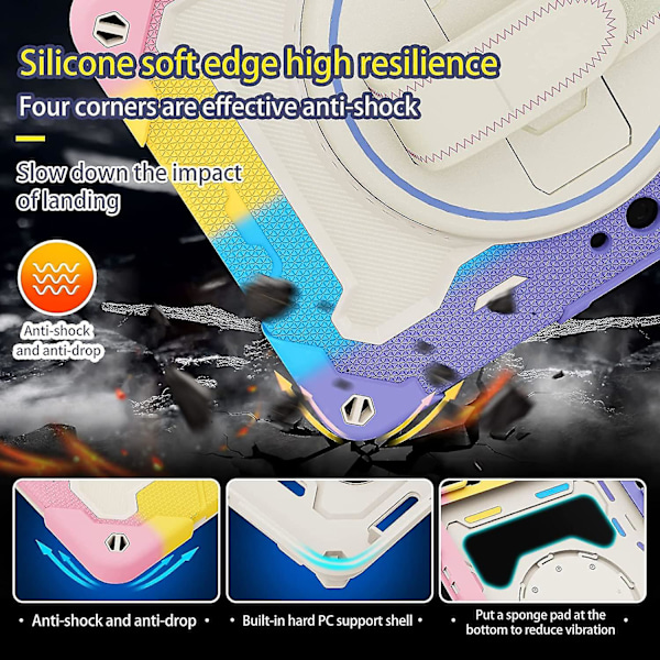 Etui for Surface Go 3 2021, Surface Go 2 2020, Surface Go 2018, Robust støtsikker etui med skjermbeskytter, roterende håndtak-stativ NavyBlue
