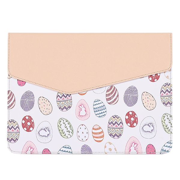 Lett Cartoon Laptopveske for 12~15-tommers Laptop, PU-Lær Magnetisk Lukking Notebook Bag Apricot For 13 inch Laptop