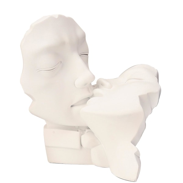 2032 Nytt - Kissing Lovers Resin Staty Abstrakt Skulptur Hemmakontor Dekor Bokhylla Inredning White