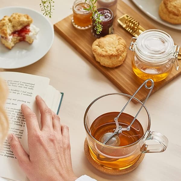 10 stk. te-infuser, te-sil i rustfritt stål med håndtak