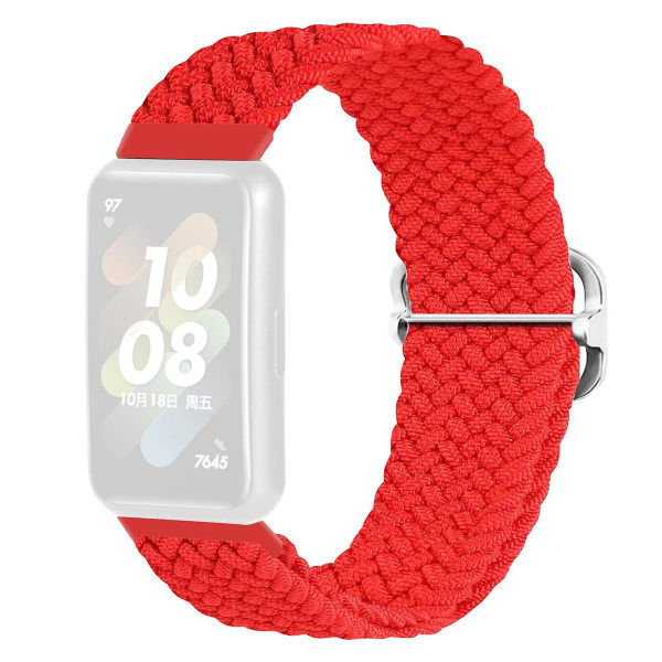 Flätat watch för Huawei Band 7, utbytesarmband med justerbart spänne Red