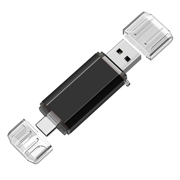 Höghastighets 64gb roterande USB enhet - Otg-funktion för smartphones, surfplattor, pc - vit Black 128GB