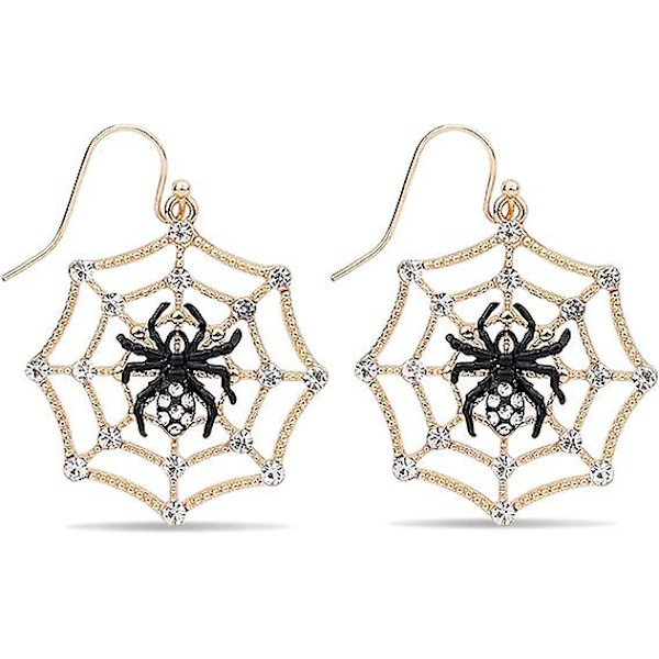 Halloween Edderkopp Øredobber, Mote Edderkopp Skummel Spindelnett Øredobber Halloween Øredobber Smykker for Kvinner Edderkopp Øredobber Dingler for Jenter Kvinner