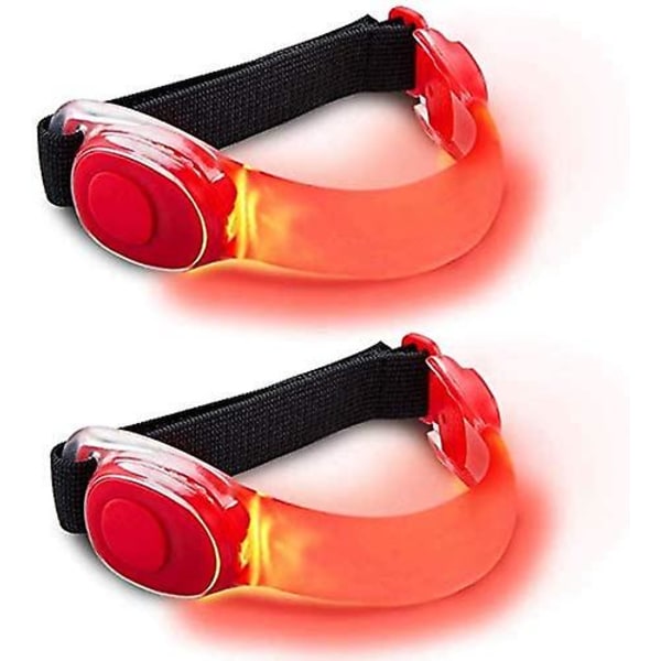2 st LED armband, reflekterande led armband Reflektor Barn nattsäkerhetslampa för löpning, jogging, hundpromenad, bergsklättring och utomhussporter (re.