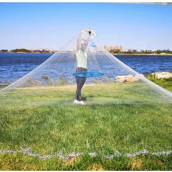 6 meter i diameter Frisbee håndkastnet dæklinje mono filament line gammeldags håndkast NetEase kastenet spindenet disk fiskegrej