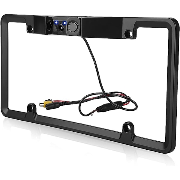 Sonew Bil Backup Kamera, Full HD Front Bil Video Recorder Backkamera Kit med 2LED, Enkel Installation, Vattentät
