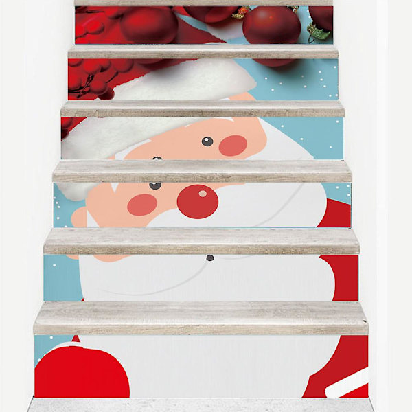 3D Juletræ - 100 cm X 18 cm - 17 - Med Gaveæsker Selvklæbende Trappe Klistermærker Julefest Hjemmeindretning