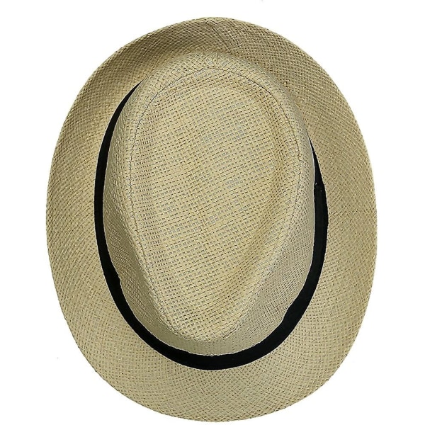Unisex Fedora Hatt Trilby Straw Hats Summer Beach Sun Cap