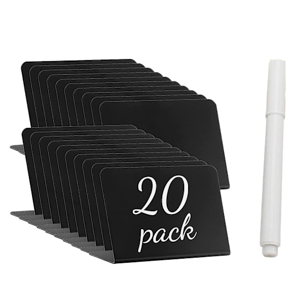 20 stk. Mini Tavleskilt for Mat, Små L-formede Matetiketter for Partybuffet, Bordtavleskilt for Bryllup, Bursdag, Fester