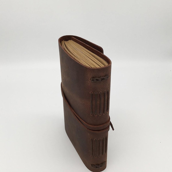 Leather Writing Journal - Handgjord anteckningsbok i äkta läder