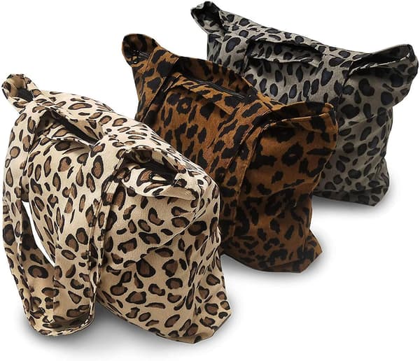 Leopardprint taske store muleposer til kvinder gaver mulehåndtasker fluffy skulder