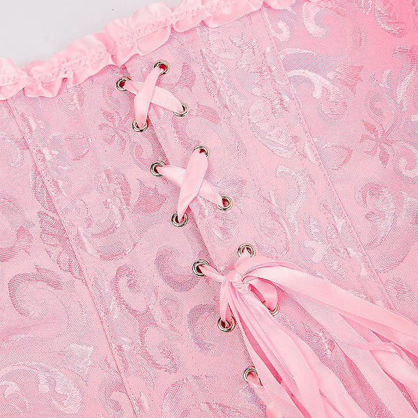 Kvinnors snörning benad överbyst korsett bustier underkläder bodyshaper topp prinsessa korsett -rosa Rosa-xs Pink-XXXL
