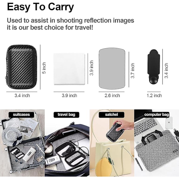 Smartphone Kamera Spejlrefleks Clip Kit, 2023 Ny Justerbar Telefon Refleks Kamera Clip, Rejse Selfie Spejlrefleks Clip Kit, Spejlrefleks Black